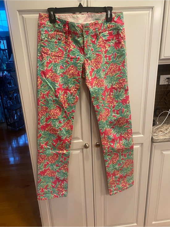 Lilly Pulitzer Denim - Lilly Pulitzer Floral Straight Leg Jeans in Pink, Green and Yellow
